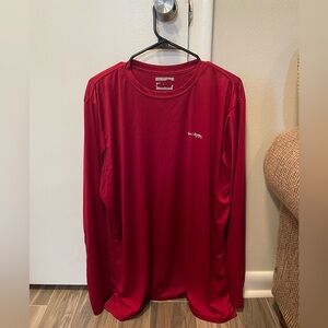 Mens red Columbia long sleeve pfg shirt XL